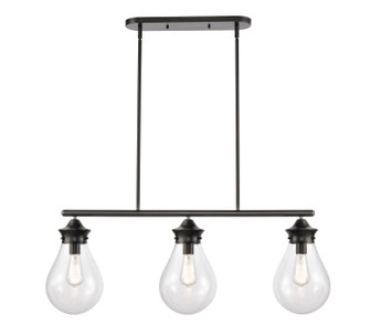Three Light Island Pendant in Matte Black (405|414-3I-BK-8CL)