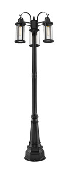 Roundhouse Three Light Outdoor Post Mount in Black (224|569MP3-564P-BK)