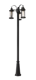 Roundhouse Three Light Outdoor Post Mounted Fixture in Black (224|569MP3-519P-BK)