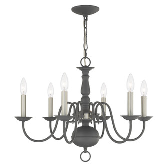 Williamsburgh Six Light Chandelier in Scandinavian Gray w/ Brushed Nickels (107|5006-76)