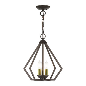 Prism Three Light Semi-Flush / Pendant in English Bronze with Antique Brass (107|40923-92)