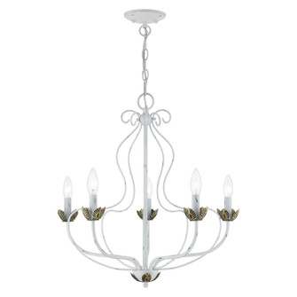 Katarina Five Light Chandelier in Antique White w/ Antique Brasss (107|42905-60)