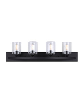 Hampton Four Light Vanity in Matte Black (387|IVL370A04BK-CL)