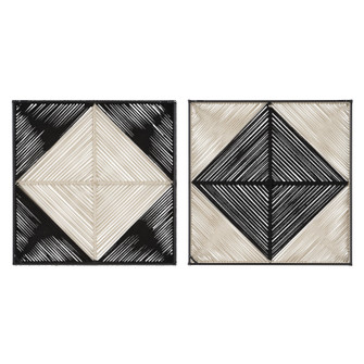 Seeing Double Wall Decor, S/2 in Natural Rope In Black And Off-white (52|04330)