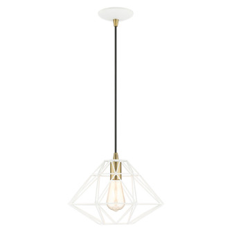 Knox One Light Pendant in White w/ Antique Brasss (107|41323-03)