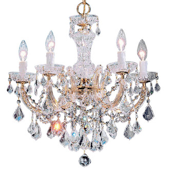 Rialto Traditional Five Light Chandelier in Gold Color Plated (92|8345 GP CP)