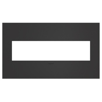 Adorne Four-Gang Screwless Wall Plate in Black (246|AWC4GSBL4)
