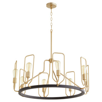 Howe Eight Light Chandelier in Textured Black w/ Aged Brass (19|65-8-6980)