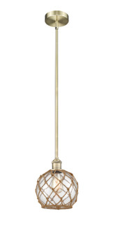 Edison One Light Mini Pendant in Antique Brass (405|616-1S-AB-G122-8RB)