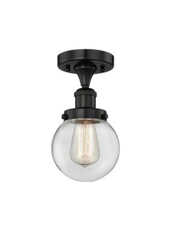 Edison One Light Semi-Flush Mount in Matte Black (405|616-1F-BK-G202-6)