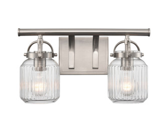 Downtown Urban Two Light Bath Vanity in Satin Nickel (405|416-2W-SN-G416-6CL)