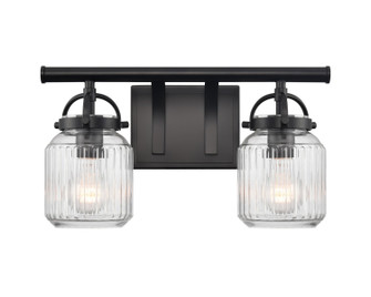 Downtown Urban Two Light Bath Vanity in Matte Black (405|416-2W-BK-G416-6CL)