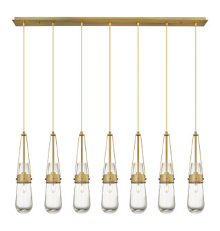 Downtown Urban LED Linear Pendant in Brushed Brass (405|127-452-1P-BB-G452-4CL)