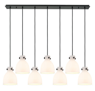 Downtown Urban Seven Light Linear Pendant in Matte Black (405|127-410-1PS-BK-G412-8WH)