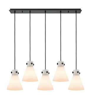 Downtown Urban Four Light Linear Pendant in Matte Black (405|125-410-1PS-BK-G411-8WH)
