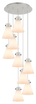 Downtown Urban Six Light Pendant in Polished Nickel (405|119-410-1PS-PN-G411-8WH)