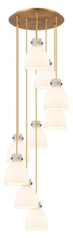 Downtown Urban Four Light Pendant in Brushed Brass (405|119-410-1PS-BB-G412-8WH)