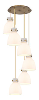 Downtown Urban Eight Light Pendant in Brushed Brass (405|116-410-1PS-BB-G412-8WH)