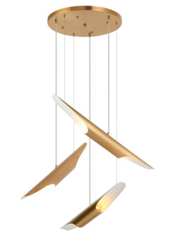 Stylus Six Light Chandelier in Aged Gold Brass (423|C32416AG)