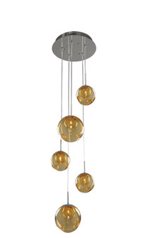 Meteor Five Light Pendant in Chrome (33|309541CH/AMBER)