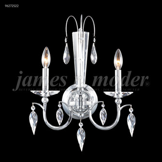 Sculptured Crystal Leaf Two Light Wall Sconce in Silver (64|96272S22)