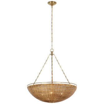 Clovis LED Chandelier in Aged Iron and Natural Wicker (268|CHC 5637AI/NTW)