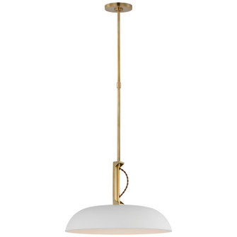 Cyrus LED Pendant in Hand-Rubbed Antique Brass and White (268|AL 5040HAB/WHT-WG)