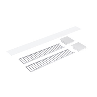 LED Linear Louver Accessory Set in Aluminum / White End Caps (167|NLUD-2LOUVAW)