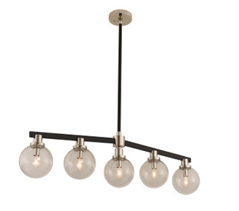 Cameo Five Light Island Pendant in Matte Black Finish With Nickel Accents (33|315452BPN)