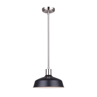 Bello One Light Pendant in Brushed Nickel/Matte Black (387|IPL1055A01BKN)