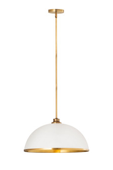 Landry One Light Pendant in Matte White / Rubbed Brass (224|1004P20-MW-RB)