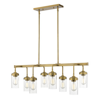 Calliope Eight Light Linear Chandelier in Foundry Brass (224|617-8L-FB)