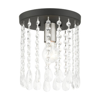 Elizabeth One Light Flush Mount in Black w/ Brushed Nickels (107|51066-04)