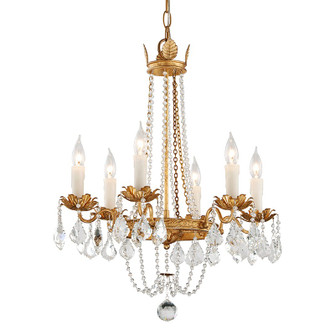 Viola Six Light Chandelier in Vintage Gold Leaf (67|F5365-VGL)