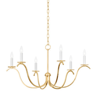 Jaclin Six Light Chandelier in Gold Leaf (428|H809806-GL)