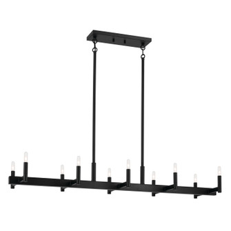 Erzo Ten Light Linear Chandelier in Black (12|52614BK)