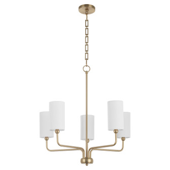 Charlotte Five Light Chandelier in Aged Brass (19|698-5-80)