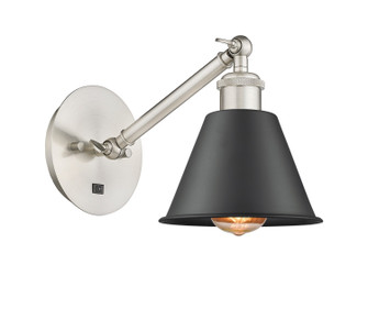 Ballston One Light Wall Sconce in Brushed Satin Nickel (405|317-1W-SN-M8-BK)