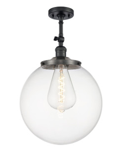 Franklin Restoration One Light Semi-Flush Mount in Matte Black (405|201F-BK-G202-14)