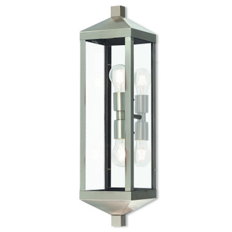 Nyack Two Light Outdoor Wall Lantern in Brushed Nickel w/ Polished Chrome Stainless Steel (107|20583-91)