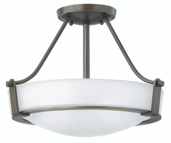 Hathaway LED Semi-Flush Mount in Olde Bronze with Etched White glass (13|3220OB-WH-LED)