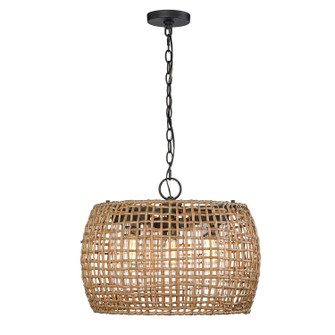 Piper Three Light Outdoor Pendant in Natural Black (62|1067-O3P NB-MAW)