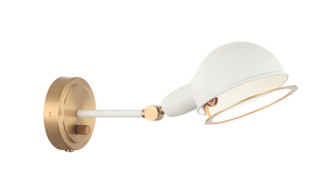 Blare One Light Wall Sconce in Aged Gold Brass + White (423|S00711AGWH)
