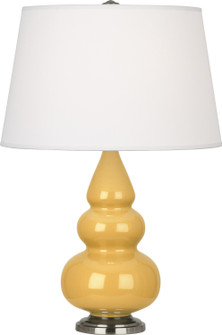 Small Triple Gourd One Light Accent Lamp in Sunset Yellow Glazed Ceramic w/Antique Silver (165|SU32X)