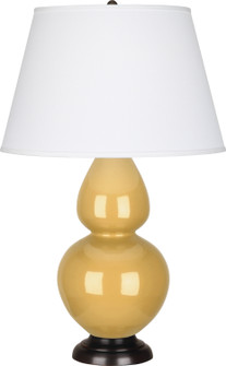 Double Gourd One Light Table Lamp in Sunset Yellow Glazed Ceramic w/Deep Patina Bronze (165|SU21X)