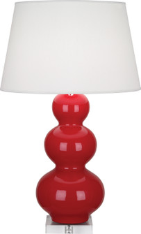 Triple Gourd One Light Table Lamp in Ruby Red Glazed Ceramic w/Lucite (165|RR43X)