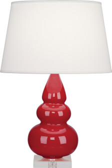 Small Triple Gourd One Light Accent Lamp in Ruby Red Glazed Ceramic w/Lucite Base (165|RR33X)