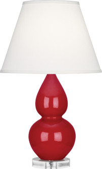 Small Double Gourd One Light Accent Lamp in Ruby Red Glazed Ceramic w/Lucite Base (165|RR13X)