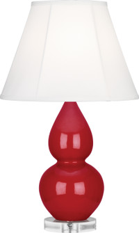 Small Double Gourd One Light Accent Lamp in Ruby Red Glazed Ceramic w/Lucite Base (165|RR13)