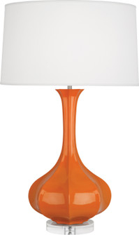 Pike One Light Table Lamp in Pumpkin Glazed Ceramic w/Lucite Base (165|PM996)